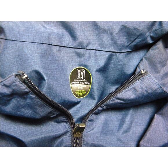 PGA Tour Pro Series Men's XXL Navy 1/4 Zip Breathable Lined Windbreaker Jacket - Picture 6 of 8
